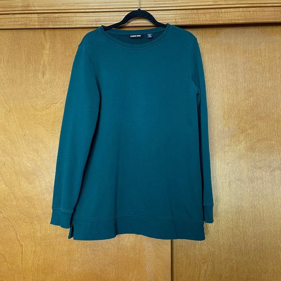 Lands’ End Teal Crewneck Pullover Sweatshirt Size Medium Tall - Picture 1 of 5